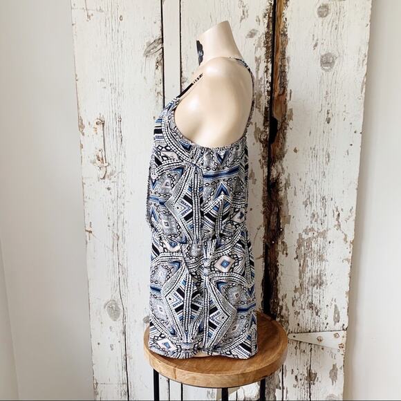 Mossimo patterned black & white & blue & cream romper - Picture 2 of 7